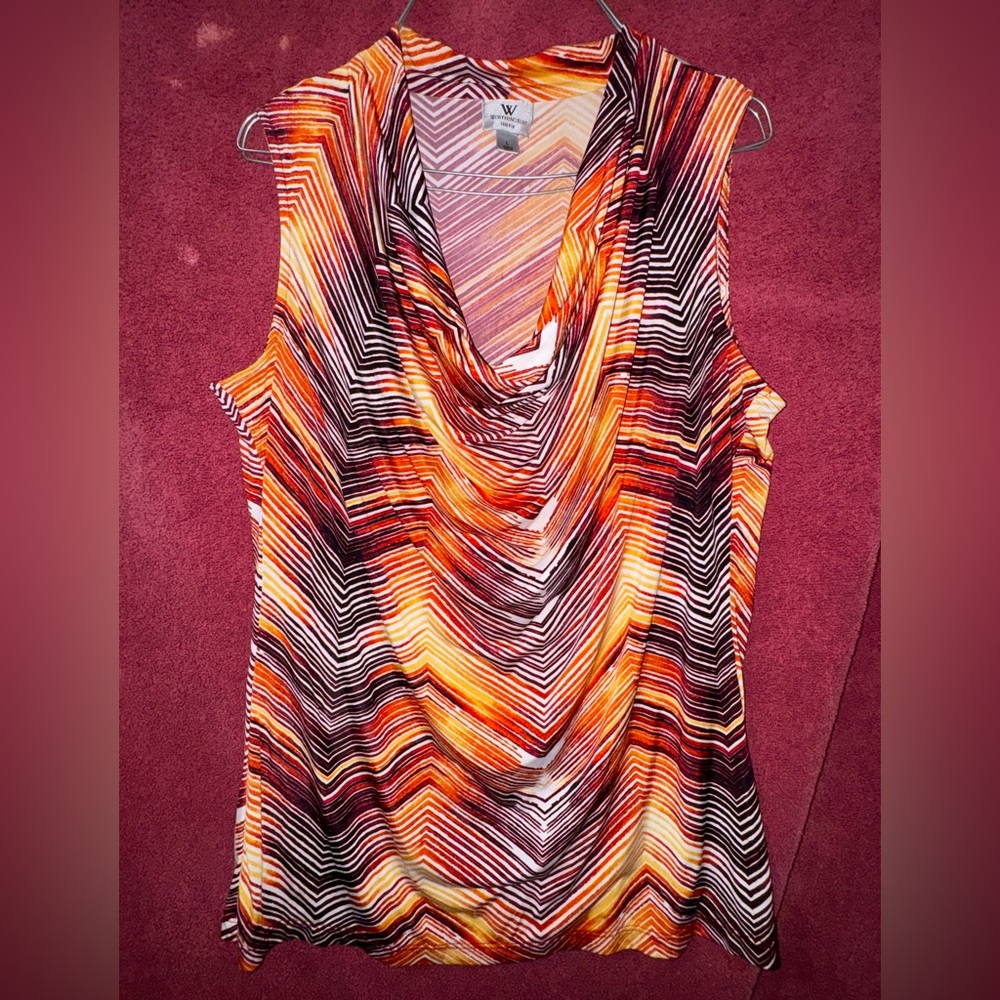 Worthington Vibrant Chevron Sleeveless Blouse